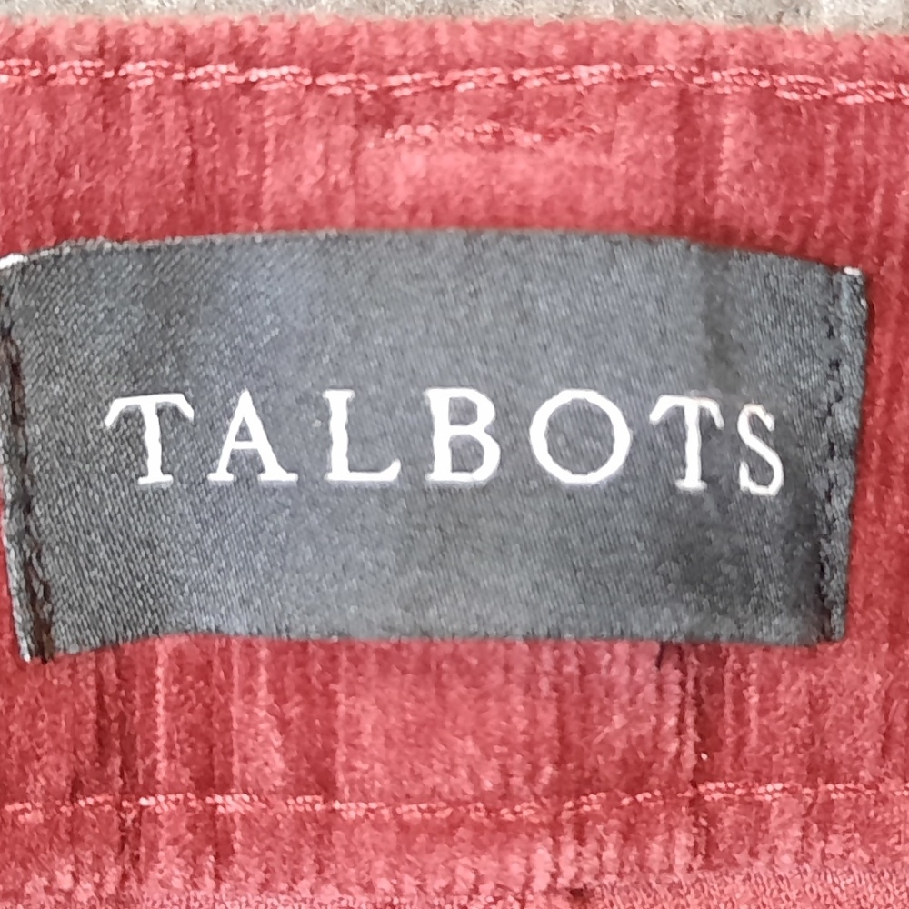Talbots Pants Womans 10P Red Burgundy Corduroy Straight Leg Classic Workwear - Picture 12 of 13